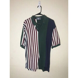 Mens Sutter and Grant Polo Size Large Colorblock Striped Green Blue Red Casual